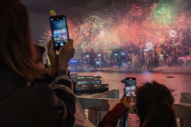Fireworks illuminate Hong Kong’s Victoria Harbour as people celebrate the second day of the Lunar New Year on Thursday, January 30, 2025. See last week in 44 photos. (Photo by Man Hei Leung/Anadolu/Getty Images)