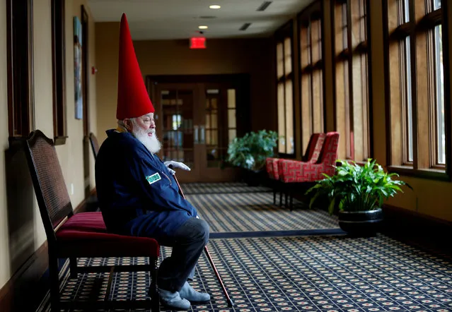 Santa Fred Osther from Oslo, Norway waits for the afternoon session of classes at the Charles W. Howard Santa Claus School in Midland, Michigan, U.S. October 28, 2016. (Photo by Christinne Muschi/Reuters)