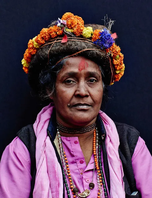 A holy woman in a decorative headdress, taken in Kathmandu, Nepal. (Photo by Jan Moeller Hansen/Barcroft Images)