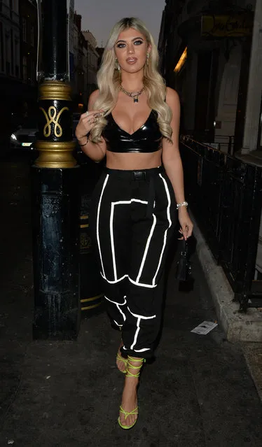 Belle Hassan seen attending the India x Boohoo private dinner at Bagatelle on September 18, 2019 in London, England. (Photo by Splash News and Pictures)
