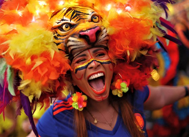 Colombia supporters having fun during the FIFA Women's World Cup Australia & New Zealand 2023 Group H match between Germany and Colombia at Sydney Football Stadium on July 30, 2023 in Sydney, Australia. (Photo by Carl Recine/Reuters)