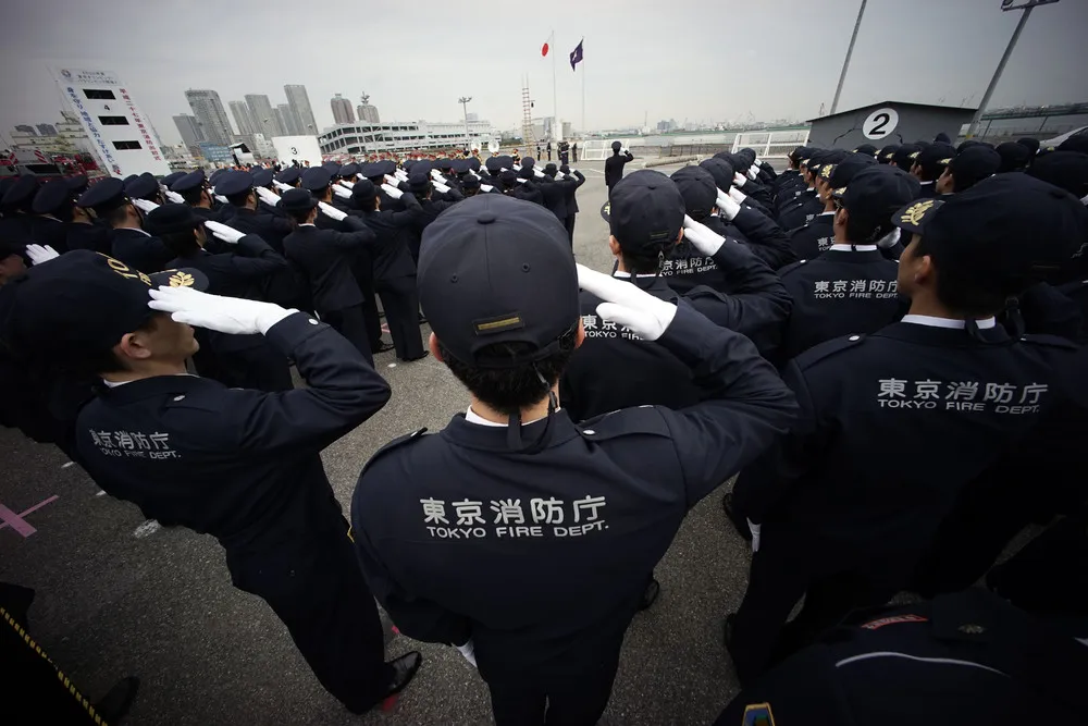 The Annual New Year's Fire Brigade Review in Tokyo