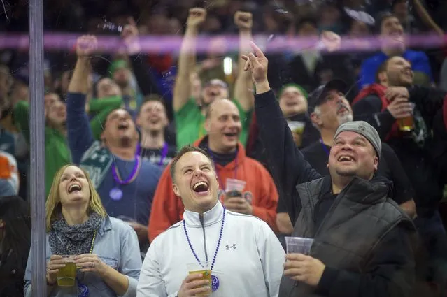 The crowd cheers during the 23rd annual Wing Bowl at the Wells Fargo Center in Philadelphia, Pennsylvania January 30, 2015. (Photo by Mark Makela/Reuters)