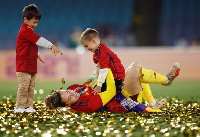 Cata Coll of Spain celebrates after her team's victory in the FIFA Women's World Cup Australia & New Zealand 2023 Final match between Spain and England at Stadium Australia on August 20, 2023 in Sydney, Australia. (Photo by Amanda Perobelli/Reuters)