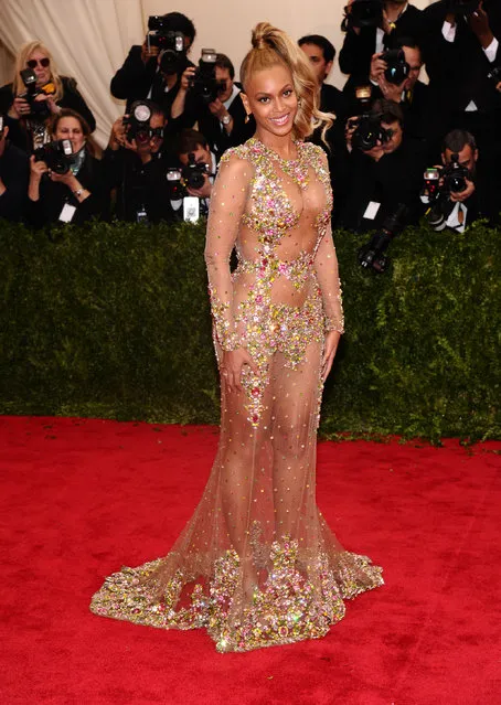 Beyonce arrives at The Metropolitan Museum of Art's Costume Institute benefit gala celebrating “China: Through the Looking Glass” on Monday, May 4, 2015, in New York. (Photo by Charles Sykes/Invision/AP Photo)