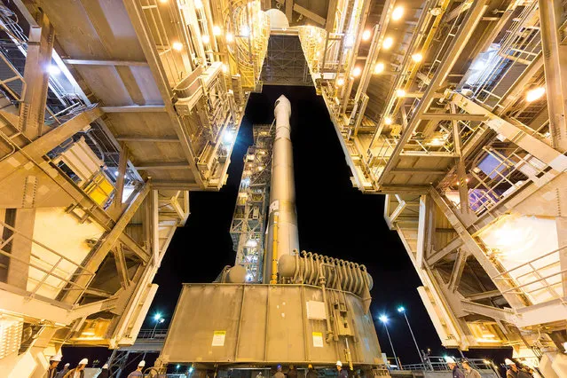 This photo provided by United Launch Alliance shows an Atlas V rocket carrying the NROL-79 mission at the Space Launch Complex-3, Vandenberg Air Force Base, Calif., on Wednesday, March 1, 2017 in preparation for the launch. (Photo by United Launch Alliance via AP Photo)