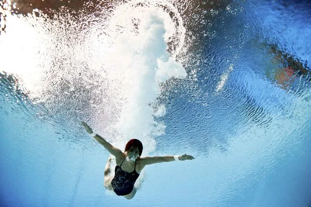 Paola Espinosa Sanchez of Mexico is seen underwater during the women's 10m platform preliminary event at the Aquatics World Championships in Kazan, Russia July 29, 2015. (Photo by Stefan Wermuth/Reuters)