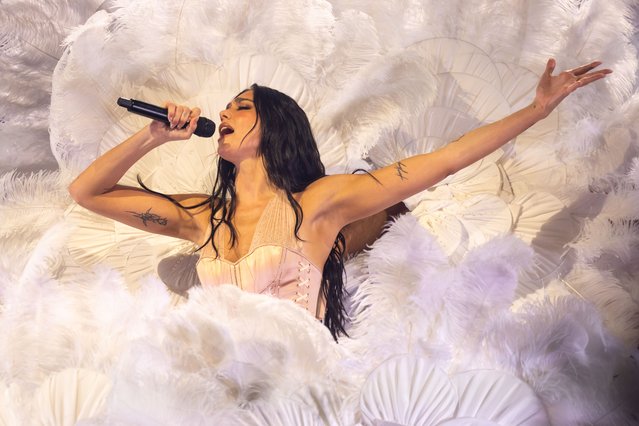 English-Albanian singer Dua Lipa performs at Spark Arena on April 02, 2025 in Auckland, New Zealand. (Photo by Dave Simpson/Getty Images)