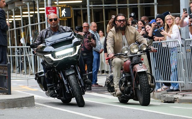 Dave Bautista and Jason Momoa attend the Amazon MGM Studios 2025 Upfront on May 12, 2025 in New York City. (Photo by XNY/Star Max/GC Images)