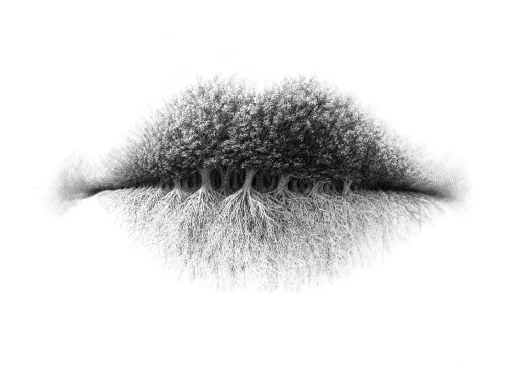 Surreal Drawings of Lips by Christo Dagorov