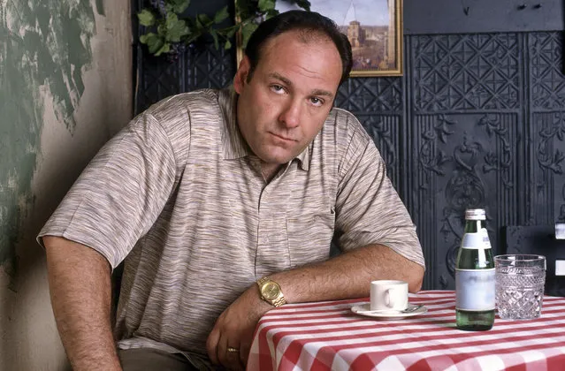 This 1999 photo, supplied by HBO, shows a younger-looking James Gandolfini ,who plays mob boss Tony Soprano, in an episode from the first season of the HBO cable television mob series, “The Sopranos”. (Photo by Anthony Neste/AP Photo/HBO)
