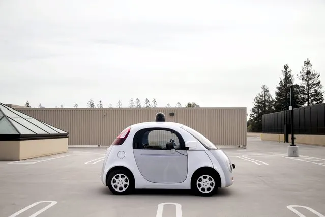 A prototype of Google's own self-driving vehicle is seen during a media preview of Google's current autonomous vehicles in Mountain View, California September 29, 2015. (Photo by Elijah Nouvelage/Reuters)