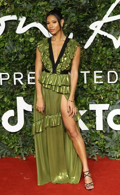 British TV and radio presenter Vick Hope arrives for the Fashion Awards 2021 at the Royal Albert Hall in London, Britain, 29 November 2021. (Photo by Vickie Flores/EPA/EFE)