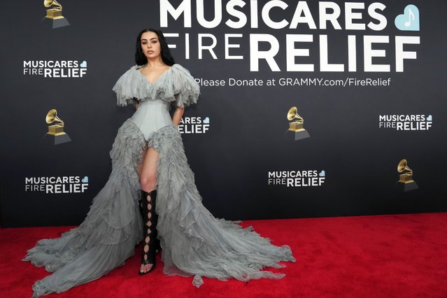 English singer Charli XCX arrives at the 67th annual Grammy Awards on Sunday, February 2, 2025, in Los Angeles. (Photo by Jordan Strauss/Invision/AP Photo)