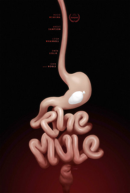 In the category of Festival One-Sheet Post is this nominee for “The Mule”, about a drug mule who has ingested his stash and awaits its eventual release, hoping to avoid police interdiction. Design: Concept Arts Inc., Hollywood. (Photo by Key Art Awards 2014)