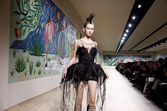 A model presents a creation by designer Maria Grazia Chiuri as part of her Haute Couture Spring/Summer 2025 collection show for fashion house Christian Dior in Paris, France, on January 27, 2025. (Photo by Benoit Tessier/Reuters)