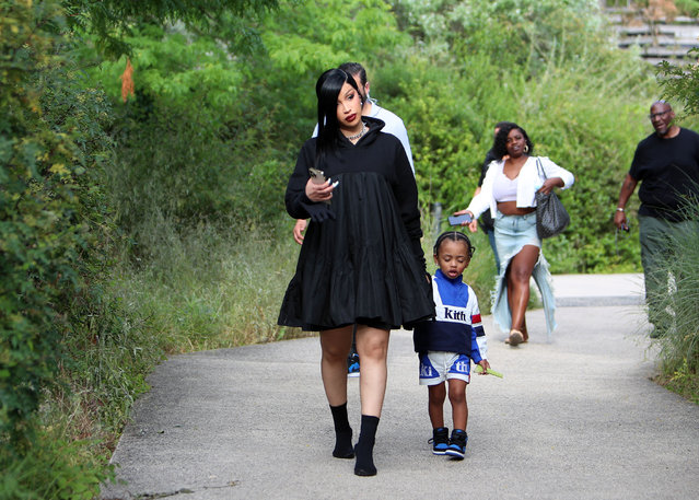 US singer Cardi B and her daughter attend Zoo de Vincennes near Paris on July 9, 2024. (Photo by KCS Presse/The Mega Agency)