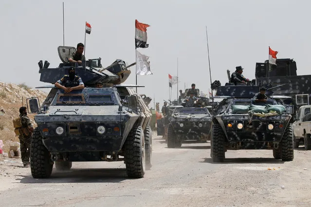 Iraqi federal police advance towards Falluja, Iraq, May 24, 2016. (Photo by Thaier Al-Sudani/Reuters)