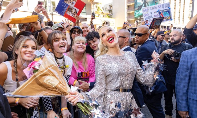 American singer-songwriter Gwen Stefani and fans at the star ceremony where Gwen Stefani is honored with a star on the Hollywood Walk of Fame in Los Angeles, California on October 19, 2023. (Photo by Christopher Polk/Variety via Getty Images)