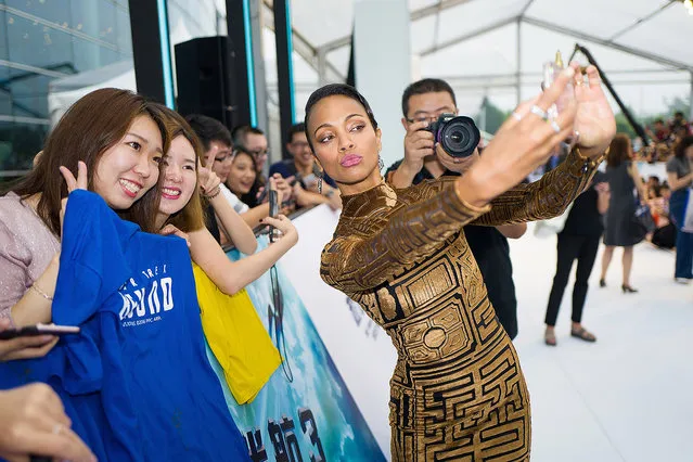 Actress Zoe Saldana attends the red carpet event of the Paramount Pictures title “Star Trek Beyond” on August 18, 2016 at Indigo Mall in Beijing, China. (Photo by Lucian Capellaro)