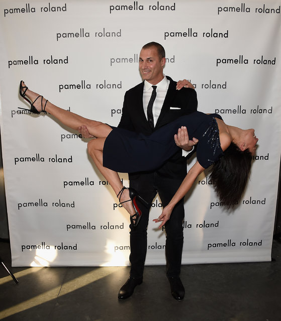 Cristen Barker and Nigel Barker pose backstage during the Pamela Roland  New York Fashion Show at Pier 59 on February 8, 2018 in New York City. (Photo by Dimitrios Kambouris/Getty Images)