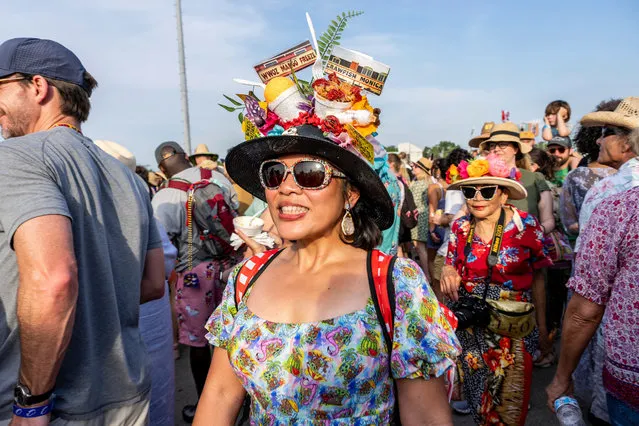 Festivalgoers are seen at the 2023 New Orleans Jazz and Heritage Festival on Thursday, May 4, 2023, at the Fair Grounds Race Course in New Orleans. (Photo by Amy Harris/Invision/AP Photo)