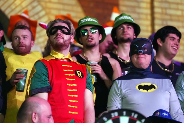 Fans in fancy dress on day one of the Paddy Power World Darts Championship at the Alexandra Palace, London on Thursday, December 11, 2025. (Photo by Adam Davy/PA Images via Getty Images)