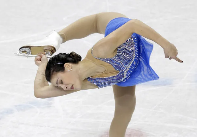 Leah Keiser performs during the ladies short program at the U.S. Figure Skating Championships in Greensboro, N.C., Thursday, January 22, 2015. (Photo by Chuck Burton/AP Photo)