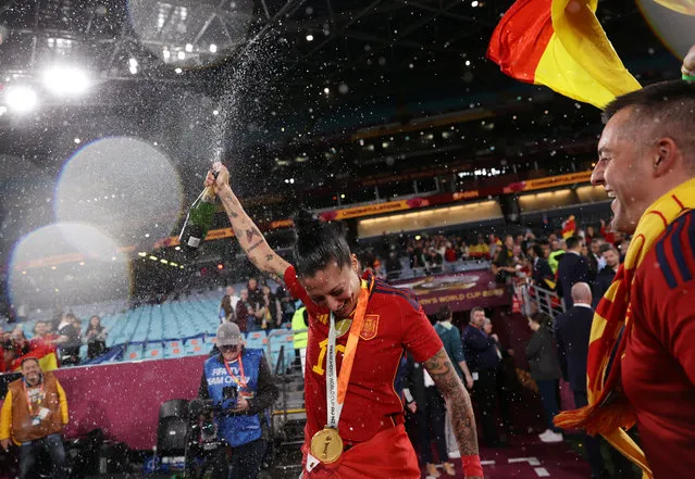 Jennifer Hermoso of Spain celebrates winning the FIFA Women's World Cup 2023 during FIFA Women's World Cup Australia & New Zealand 2023 Final game between Spain and England at Stadium Australia on August 20, 2023 in Sydney, Australia. (Photo by Amanda Perobelli/Reuters)