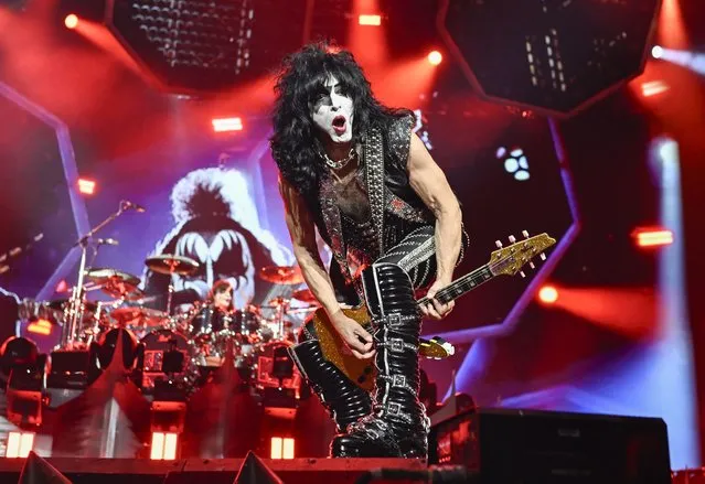 Paul Stanley of KISS performs during the final night of the “Kiss Farewell Tour” on Saturday, December 2, 2023, at Madison Square Garden in New York. (Photo by Evan Agostini/Invision/AP Photo)