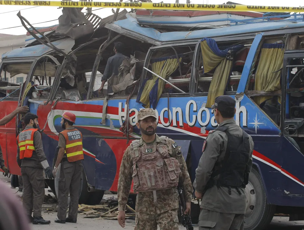 Bus Bomb Explosion in Peshawar