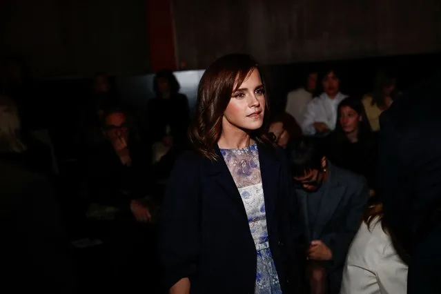 English actress Emma Watson is seen arriving at the Prada fashion show during the Milan Fashion Week Womenswear Fall/Winter 2024-2025 on February 22, 2024 in Milan, Italy. (Photo by Alessandro Garofalo/Reuters)