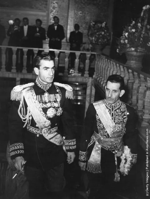 14th February 1951:  The Shah of Iran arrives at his palace on the day of his wedding