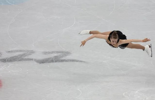Anastasia Gubanova of Georgia performs in the Women Single Skating Short Program of the Figure Skating Team Event at the Beijing 2022 Olympic Games, Beijing, China, 06 February 2022. (Photo by Fazry Ismail/EPA/EFE)