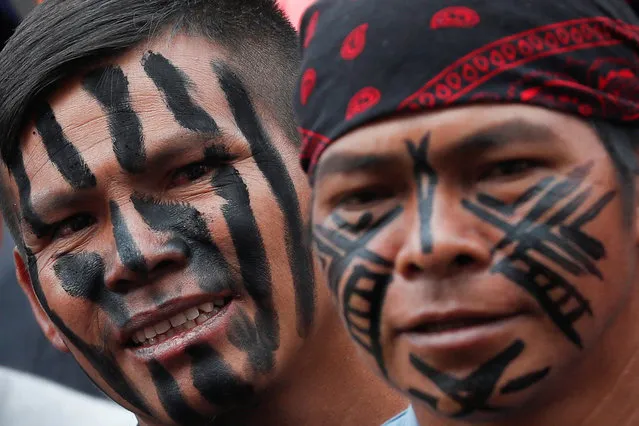 Indigenous people take part in an anti-government protest amid a stalemate between the government of President Guillermo Lasso and demanding an end to emergency measures, in Quito, Ecuador on June 27, 2022. (Photo by Adriano Machado/Reuters)