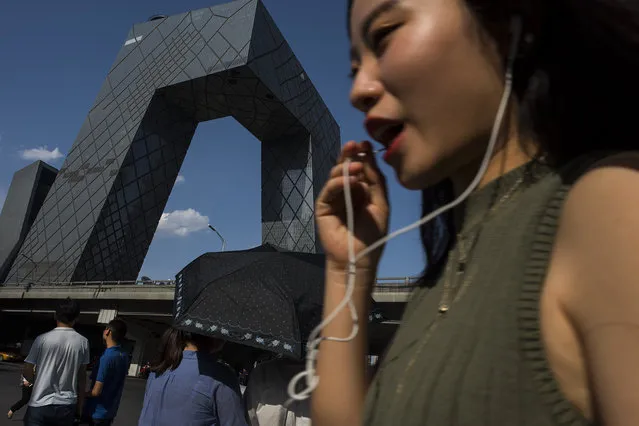 Beijing's modern architecture, including the China Central Television building, is one of the city's hallmarks. (Photo by Michael Robinson Chavez/The Washington Post)