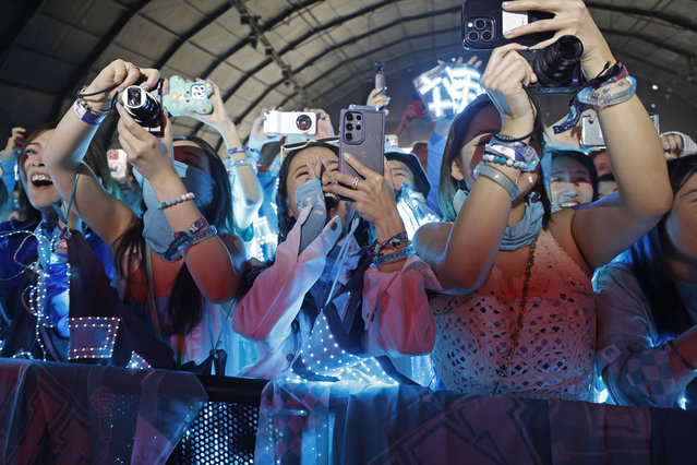Festivalgoers watch 88rising Futures showcase at the Mojave Tent during the 2024 Coachella Valley Music and Arts Festival at Empire Polo Club on April 14, 2024 in Indio, California. (Photo by Frazer Harrison/Getty Images for Coachella)