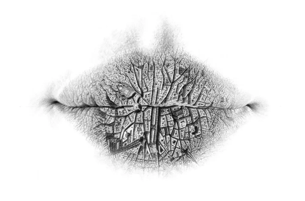 Surreal Drawings of Lips by Christo Dagorov
