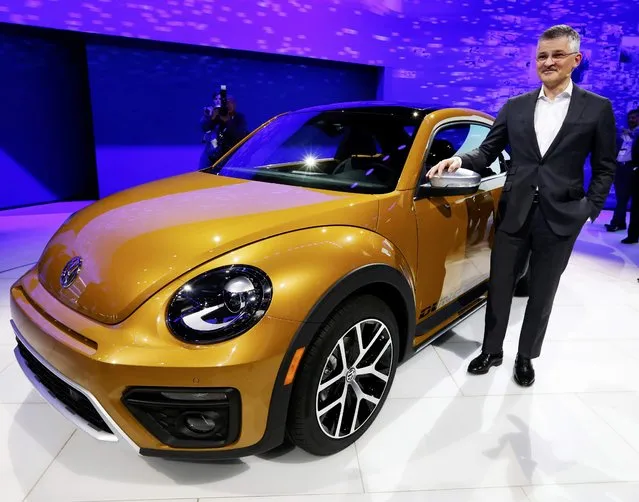 Michael Horn, President and CEO of Volkswagen America, introduces the new Beetle Dune at the LA Auto Show in Los Angeles, California, United States November 18, 2015. (Photo by Lucy Nicholson/Reuters)