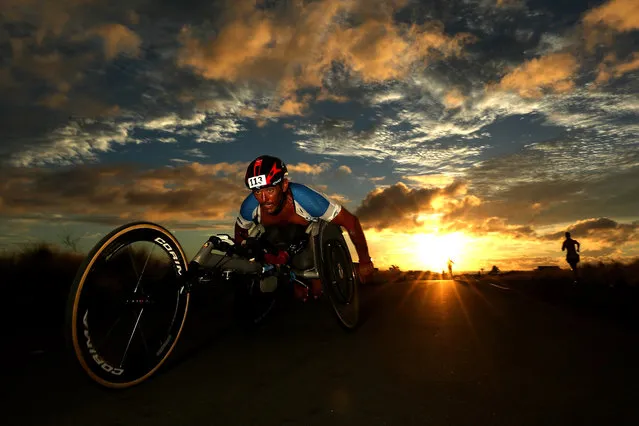 Andaloussi Ahmed competes during the IRONMAN World Championships brought to you by Amazon on October 13, 2018 in Kailua Kona, Hawaii. (Photo by Al Bello/Getty Images for IRONMAN)