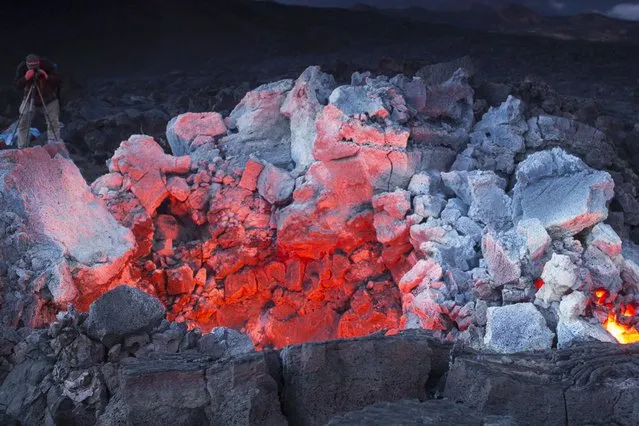 The underground entrance to the volcano resembles a scene from the latest Hobbit movie. (Photo by Denis Budkov/Caters News)