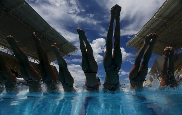 Synchronized swimming, Olympic Games Qualification Tournament, Teams Official Training, Rio de Janeiro, Brazil March 4, 2016: France team training session. (Photo by Ricardo Moraes/Reuters)