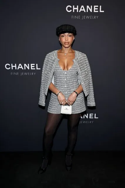 American model Lori Harvey, wearing CHANEL, attends the CHANEL Dinner to celebrate the Watches & Fine Jewelry Fifth Avenue Flagship Boutique Opening on February 07, 2024 in New York City. (Photo by Jamie McCarthy/WireImage)