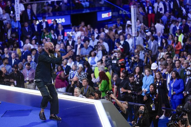 Rapper Common performs during the Democratic National Convention Tuesday, August 20, 2024, in Chicago. (Photo by Matt Rourke/AP Photo)