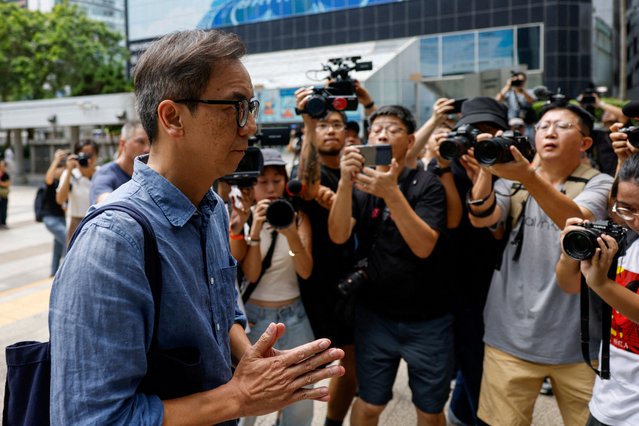 Chung Pui-kuen, former chief editor of the Stand News, arrives at the District Court in a landmark sedition trial against two former editors of now-shuttered online media Stand News, in Hong Kong, China on September 26, 2024. (Photo by Tyrone Siu/Reuters)