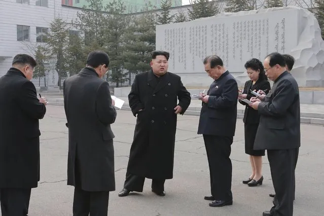 North Korean leader Kim Jong Un gives field guidance to the Pyongyang Cosmetics Factory in this undated photo released by North Korea's Korean Central News Agency (KCNA) in Pyongyang February 5, 2015. (Photo by Reuters/KCNA)