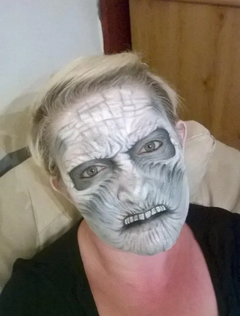 Meet the mum who transforms every night into a range of creepy characters. Nikki Shelley, 33, uses face paints to create her scary monsters, zombies and ghouls – but she has had no training in the dark art and taught herself from the comfort of her own home. (Photo by Nikki Shelley/Caters News)