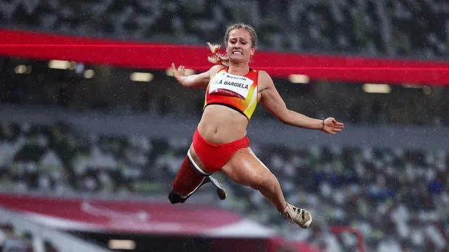 Desiree Vila Bargiela of Team Spain in action in the Women’s Long Jump - T63 Final on day 9 of the Tokyo 2020 Paralympic Games at Olympic Stadium on September 02, 2021 in Tokyo, Japan. (Photo by Athit Perawongmetha/Reuters)
