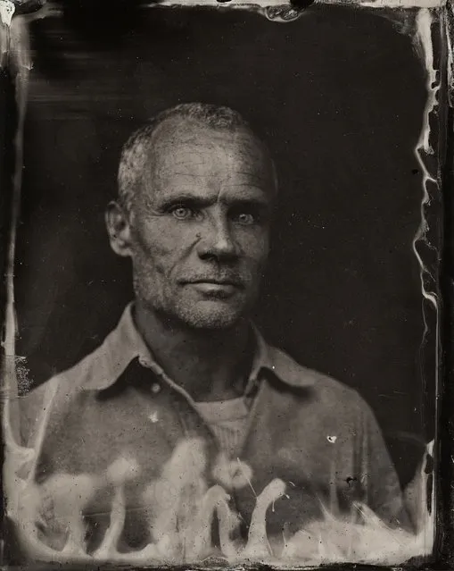 Flea poses for a tintype (wet collodion) portrait at The Collective and Gibson Lounge Powered by CEG, during the 2014 Sundance Film Festival in Park City, Utah. (Photo by Victoria Will/AP Photo/Invision)