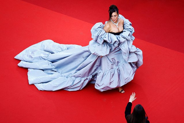 American plus-sized model and television presenter Ashley Graham arrives for the screening of the film “Club Zero” during the 76th edition of the Cannes Film Festival in Cannes, southern France, on May 22, 2023. (Photo by Eric Gaillard/Reuters)